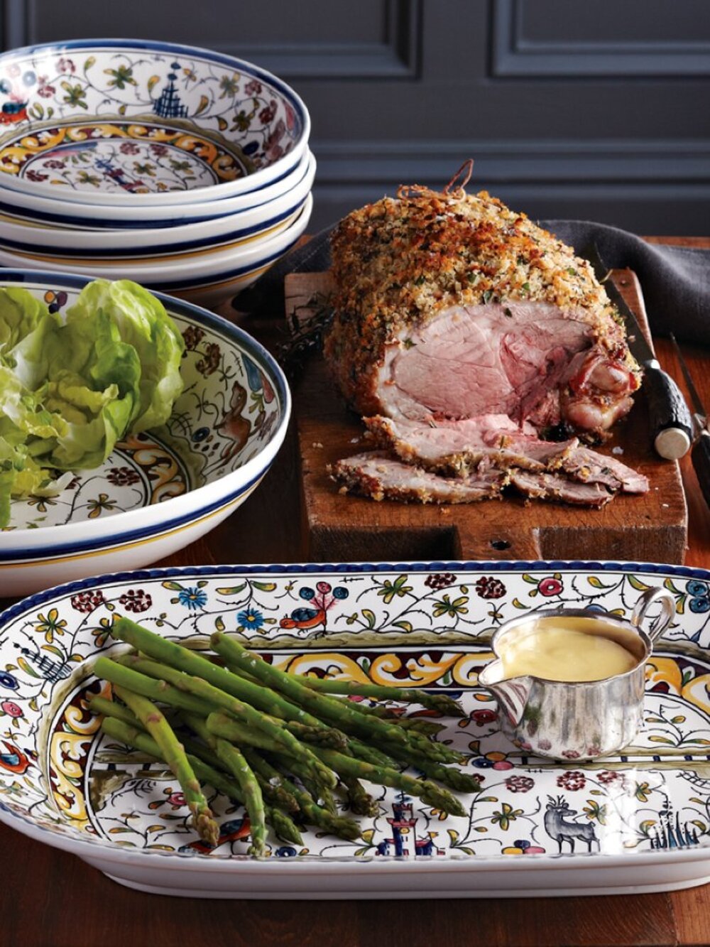 Williams Sonoma Portugal Nazari Provence Hand-Painted Large Serving Platter.